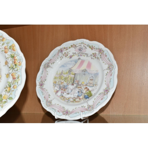 347 - SIX ROYAL DOULTON 'BRAMBLY HEDGE' TEA PLATES, comprising 'Old Oak Palace' (second quality), 'The Dai... 