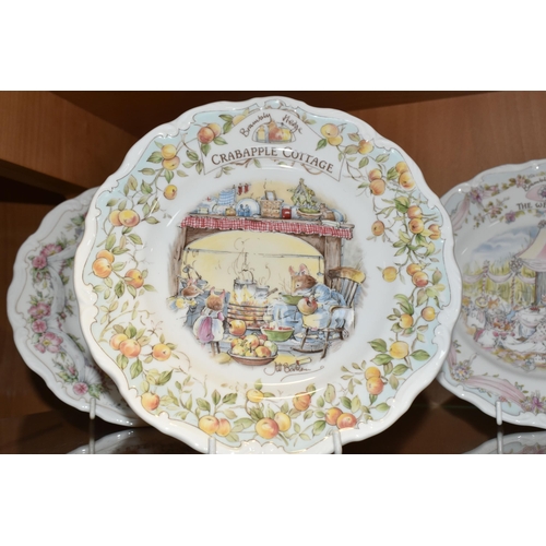 347 - SIX ROYAL DOULTON 'BRAMBLY HEDGE' TEA PLATES, comprising 'Old Oak Palace' (second quality), 'The Dai... 