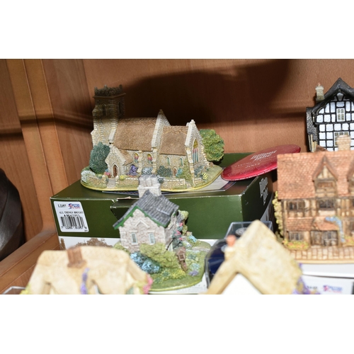 352 - A COLLECTION OF BOXED LILLIPUT LANE SCULPTURES, comprising fifteen boxed sculptures with deeds, many... 