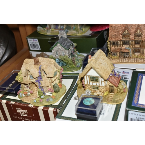 352 - A COLLECTION OF BOXED LILLIPUT LANE SCULPTURES, comprising fifteen boxed sculptures with deeds, many... 