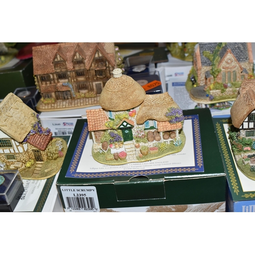 352 - A COLLECTION OF BOXED LILLIPUT LANE SCULPTURES, comprising fifteen boxed sculptures with deeds, many... 