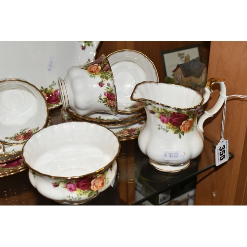 355 - A TWENTY TWO PIECE ROYAL ALBERT OLD COUNTRY ROSES TEA SET, comprising a teapot, a cream jug, a sugar... 