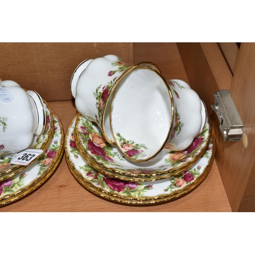 363 - EIGHTEEN PIECES OF BOXED ROYAL ALBERT 'OLD COUNTRY ROSES' TEA WARE, comprising six tea plates, six t... 