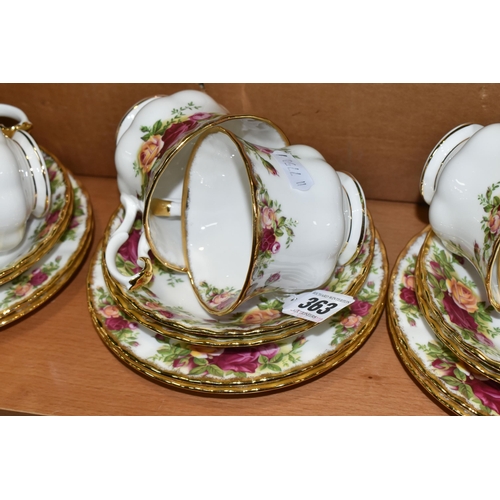 363 - EIGHTEEN PIECES OF BOXED ROYAL ALBERT 'OLD COUNTRY ROSES' TEA WARE, comprising six tea plates, six t... 