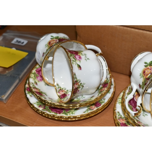 363 - EIGHTEEN PIECES OF BOXED ROYAL ALBERT 'OLD COUNTRY ROSES' TEA WARE, comprising six tea plates, six t... 