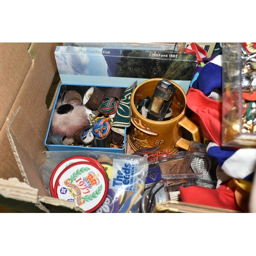 366 - TWO BOXES OF SCOUTING ITEMS, MAPS AND OTHER EPHEMERA, to include assorted Boy Scout and Girl Guide b... 