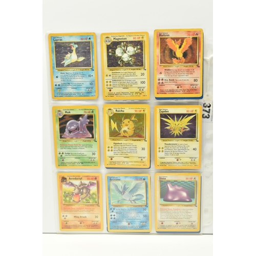 373 - NEAR COMPLETE POKEMON FOSSIL SET, only missing nos. 2, 3, 4, 6, 9, 23, 24, 29 and 45, card condition... 