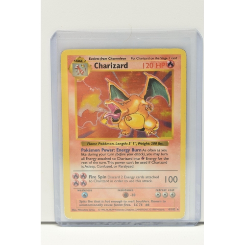 380 - POKEMON BASE SET SHADOWLESS CHARIZARD 4/102, card is in lightly played condition