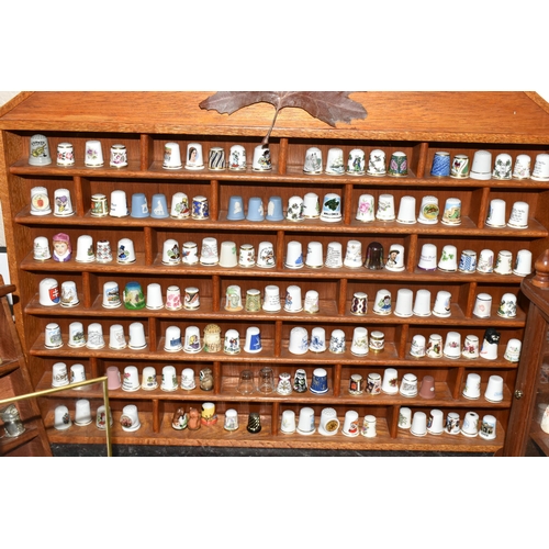 409 - ONE BOX AND LOOSE DISPLAYS OF THIMBLES to include approximately two hundred assorted metal, silver, ... 