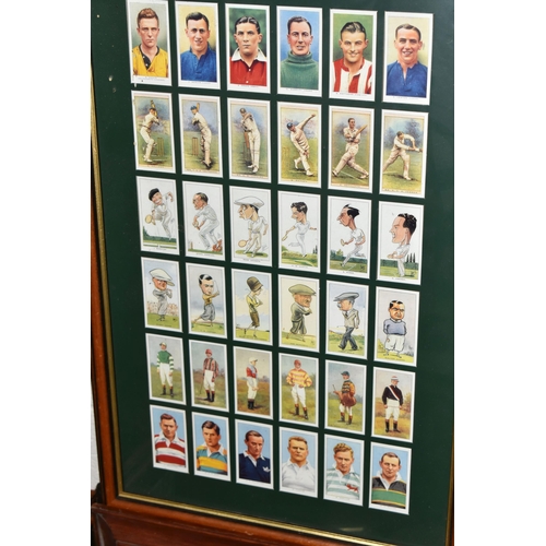 420 - TWO BOXES AND LOOSE FRAMED COLLECTABLE CIGARETTE CARDS comprising a variety of sizes and manufacture... 