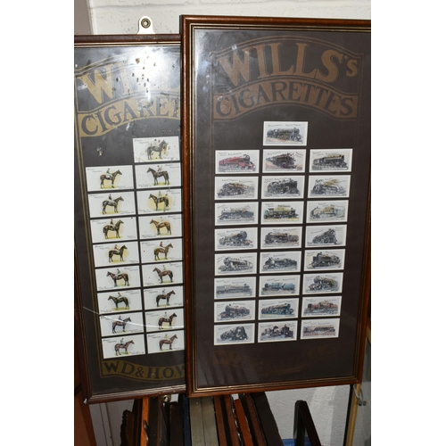 420 - TWO BOXES AND LOOSE FRAMED COLLECTABLE CIGARETTE CARDS comprising a variety of sizes and manufacture... 