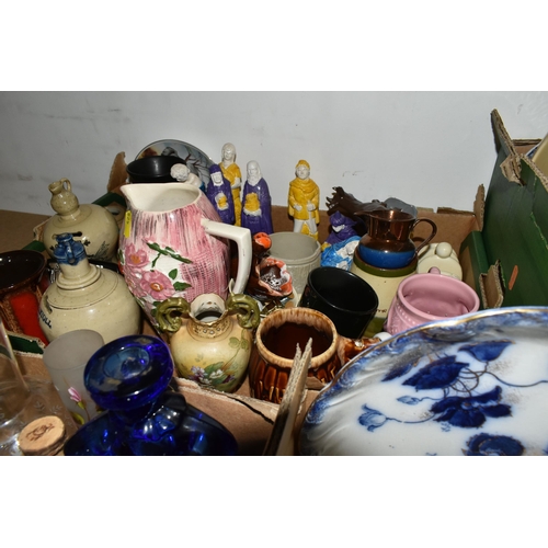 428 - FIVE BOXES AND LOOSE CERAMICS AND GLASS, to include a collection of Royal Family memorabilia, large ... 