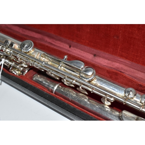 469 - A CASED FRENCH CLEMENT MASSON FLUTE with an engraved 1947 Clement Masson La Couture-Boussey Erevete ... 