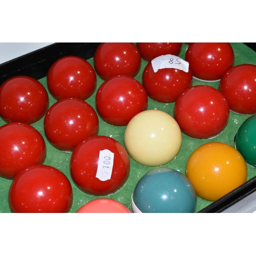 470 - A BOX OF ARAMITH BELGIAN MADE SUPER CRYSTALATE BILLIARD BALLS comprising twenty-two balls in origina... 