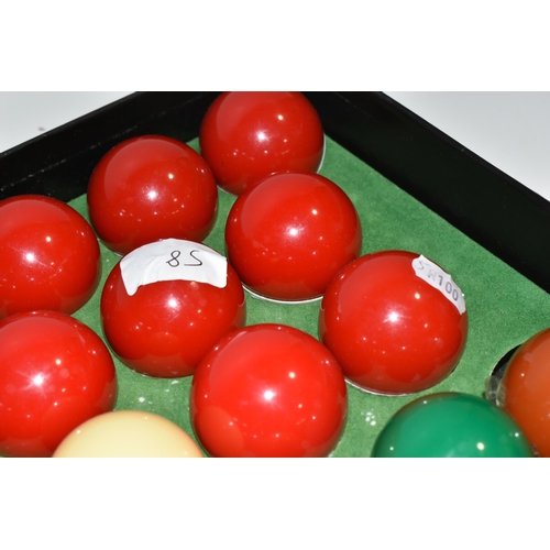 470 - A BOX OF ARAMITH BELGIAN MADE SUPER CRYSTALATE BILLIARD BALLS comprising twenty-two balls in origina... 