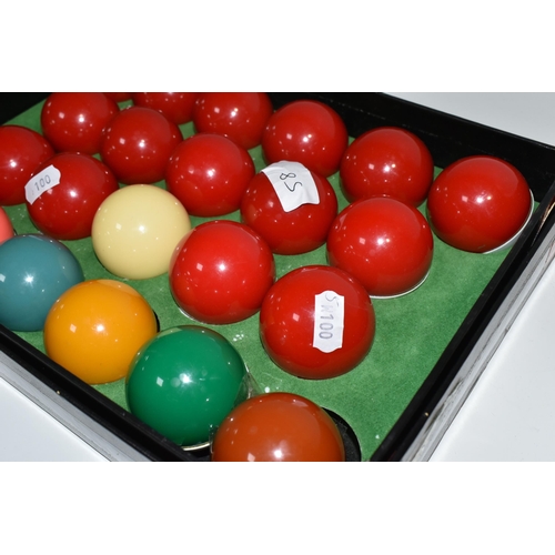 470 - A BOX OF ARAMITH BELGIAN MADE SUPER CRYSTALATE BILLIARD BALLS comprising twenty-two balls in origina... 