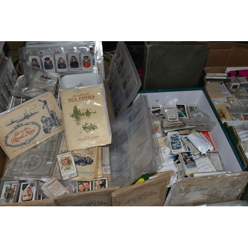 483 - TWO LARGE BOXES & ONE SMALL BOX OF CIGARETTE CARDS containing several thousand examples of Cigarette... 