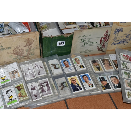 483 - TWO LARGE BOXES & ONE SMALL BOX OF CIGARETTE CARDS containing several thousand examples of Cigarette... 