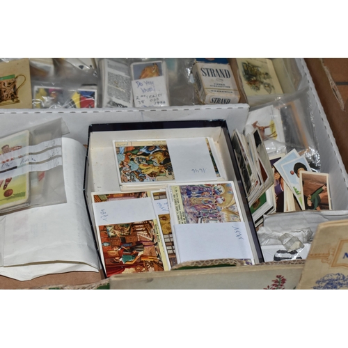 483 - TWO LARGE BOXES & ONE SMALL BOX OF CIGARETTE CARDS containing several thousand examples of Cigarette... 