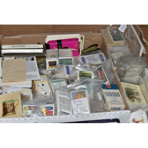 483 - TWO LARGE BOXES & ONE SMALL BOX OF CIGARETTE CARDS containing several thousand examples of Cigarette... 