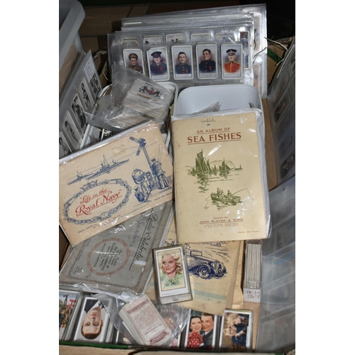 483 - TWO LARGE BOXES & ONE SMALL BOX OF CIGARETTE CARDS containing several thousand examples of Cigarette... 