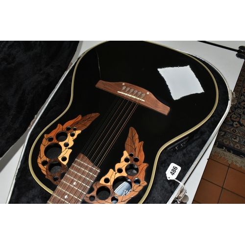 486 - OVATION CELEBRITY DELUXE ELECTRO-ACOUSTIC 12 STRING GUITAR, model no. CC265, made in Korea, back and... 