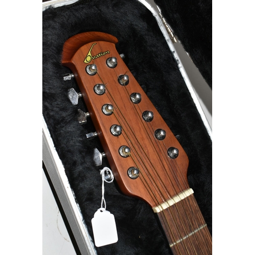 486 - OVATION CELEBRITY DELUXE ELECTRO-ACOUSTIC 12 STRING GUITAR, model no. CC265, made in Korea, back and... 