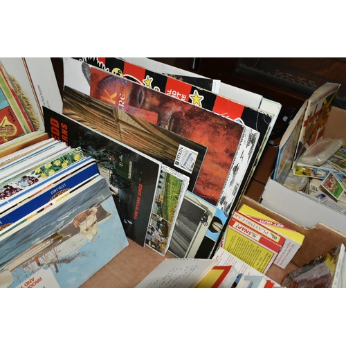 492 - TWO BOXES OF PICTURE CARDS, CARD ALBUMS, PLAYING CARDS, to include over forty albums with collectors... 