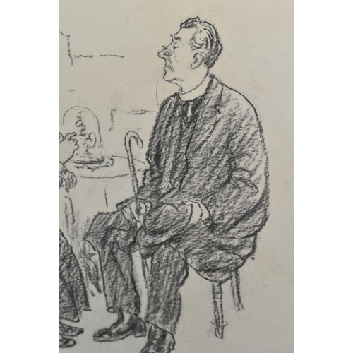 512 - GEORGE BELCHER (1875-1947) A HUMOROUS CARTOON DRAWING, depicting a Vicar talking to one of his femal... 