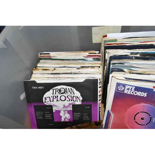 502 - ONE BOX OF SINGLE VINYL RECORDS, approximately one hundred and seventy records, artists include T.Re... 