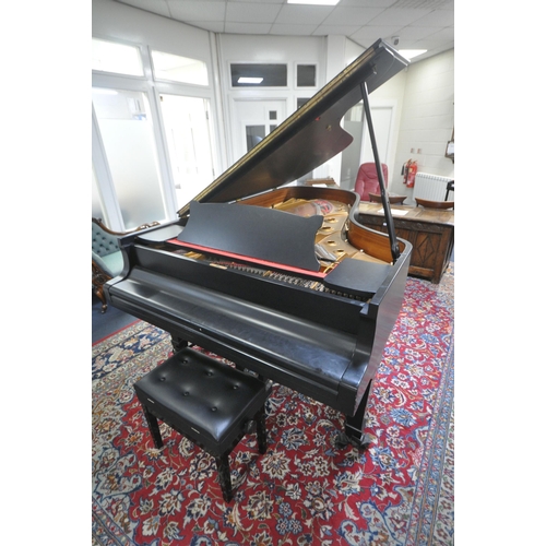 1200 - STEINWAY AND SONS, AN EBONISED OVERSTRUNG MODEL C 7FT5 SEMI-CONCERT GRAND PIANO, circa 1975, serial ... 