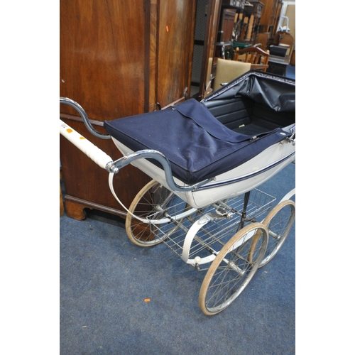 1312 - A SILVERCROSS METAL PRAM (condition report: scuffs and marks)