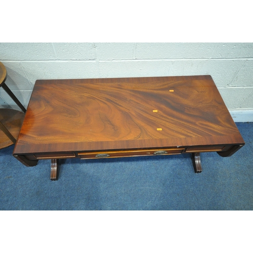 1235 - A SELECTION OF 20TH CENTURY MAHOGANY OCCASIONAL FURNITURE, to include three drop end tables, a two t... 