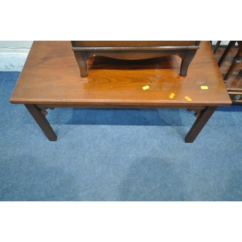 1239 - A SELECTION OF MAHOGANY OCCASIONAL FURNITURE, to include a Bradley media cabinet, a magazine rack, s... 