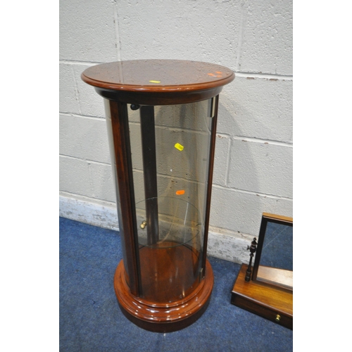 1260 - A SELECTION OF OCCASIONAL FURNITURE, to include a cylindrical display cabinet, with a single shelf, ... 