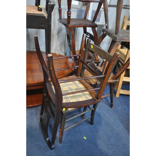 1262 - NICE VARIOUS CHAIRS OF VARIOUS AGES, to include a set of three bar back chairs, along with a modern ... 