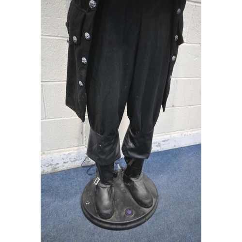 1288 - A LIFE-SIZE ANIMATED HALLOWEEN BUTLER,height 182cm  (PAT pass and working, power lead not original)