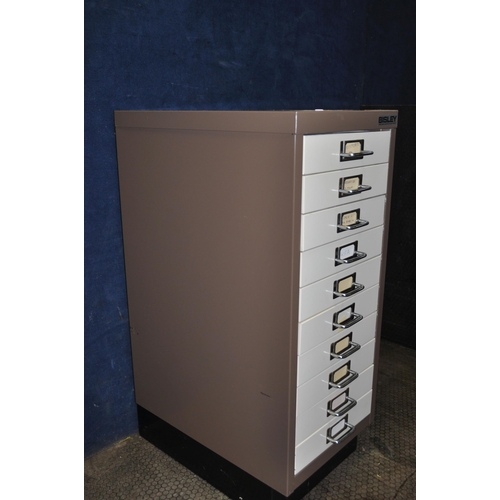 1057 - A BISLEY METAL FILE CABINET with ten drawers, height 67cm