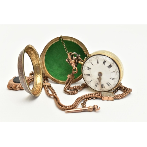 39 - A GEORGE III VERGE FUSEE POCKET WATCH BY GEORGE DUNCAN, the repousse pair case pocket watch with whi... 