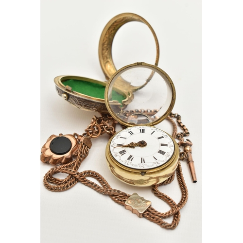 39 - A GEORGE III VERGE FUSEE POCKET WATCH BY GEORGE DUNCAN, the repousse pair case pocket watch with whi... 