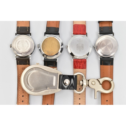 71 - FOUR WALT DISNEY WATCHES AND A CITROEN WATCH, including two Mickey Mouse wristwatches and two Minnie... 