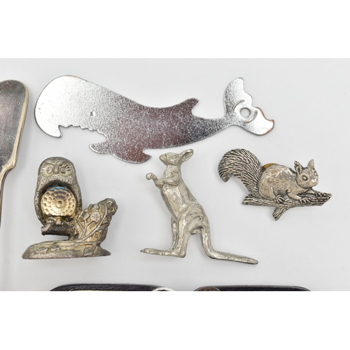 100 - AN ASSORTMENT OF SILVER AND WHITE METAL, to include a silver vesta, a silver medal, a silver book ma... 