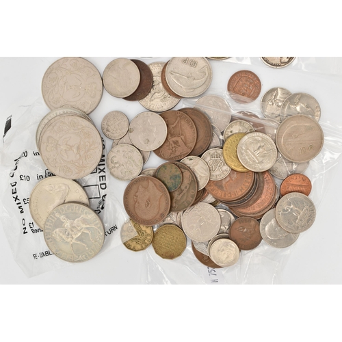 157 - A PARCEL OF MAINLY UK COINS, to include a Queen Victoria One Rupee 1901, a 1900 Victoria Crown coin,... 