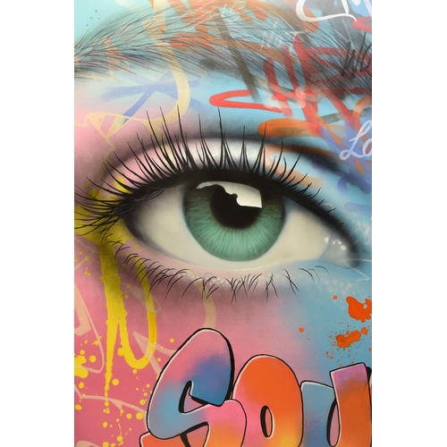 303 - RERUN (BRITISH CONTEMPORARY) 'LOOKING IS NOT SEEING', contemporary graffiti artwork featuring an eye... 