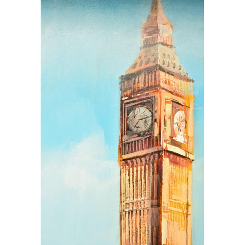 316 - BLAI TOMAS IBANEZ (SPANISH CONTEMPORARY) 'RISING HIGH, LONDON' a cityscape featuring Big Ben and por... 