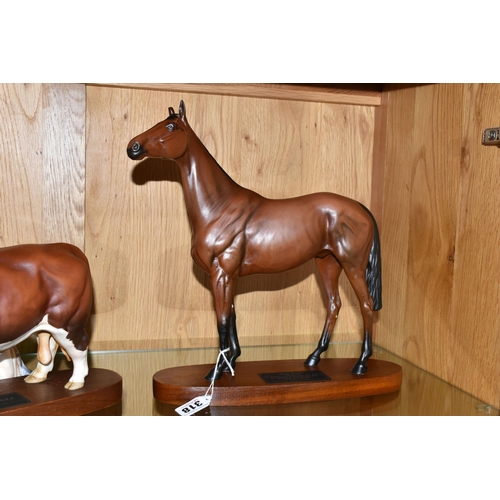 318 - TWO BESWICK CONNOISSEUR MODELS, comprising 'Red Rum' the Aintree Grand National winner 1973 and 1974... 