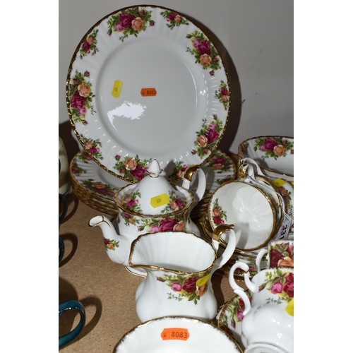 331 - A COLLECTION OF ROYAL ALBERT 'OLD COUNTRY ROSES' DINNERWARE, comprising of a cake plate, six dinner ... 