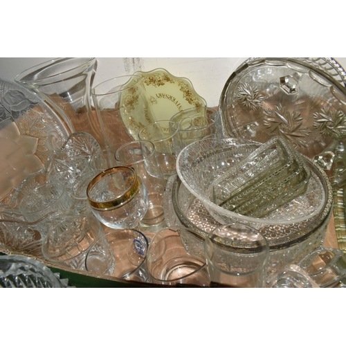 344 - FOUR BOXES AND LOOSE CERAMICS AND GLASSWARE, to include wine glasses, fruit bowls, jugs and vases, h... 