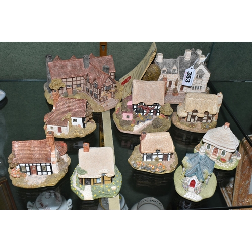 353 - A GROUP OF LILLIPUT LANE SCULPTURES, comprising Buttercup Cottage, Moreton Manor, William Shakespear... 