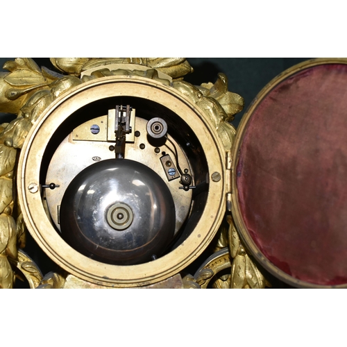 360 - A FRENCH NINETEENTH CENTURY ORMOLU CLOCK, by Jean Baptiste Delettrez, the gilt case festooned with g... 